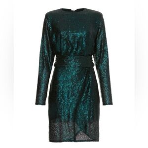 rent the runway green sequin dress Green Sequin Slip Gown